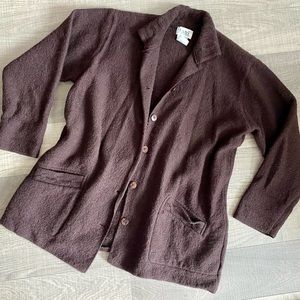 Virgin wool cardigan shacket